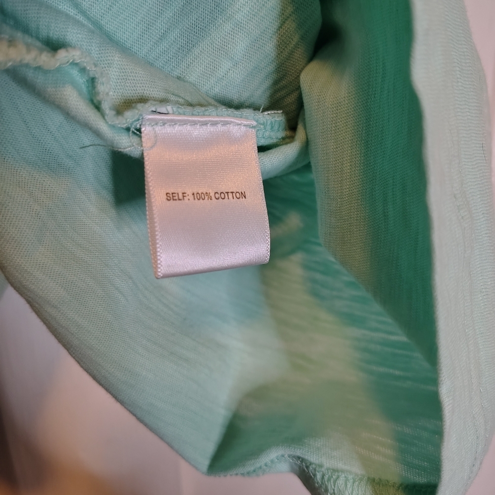 NWT Jane + Delancey Short Puff Sleeve Cotton T-Shirt Mint Green Women's Size L - Picture 7 of 10